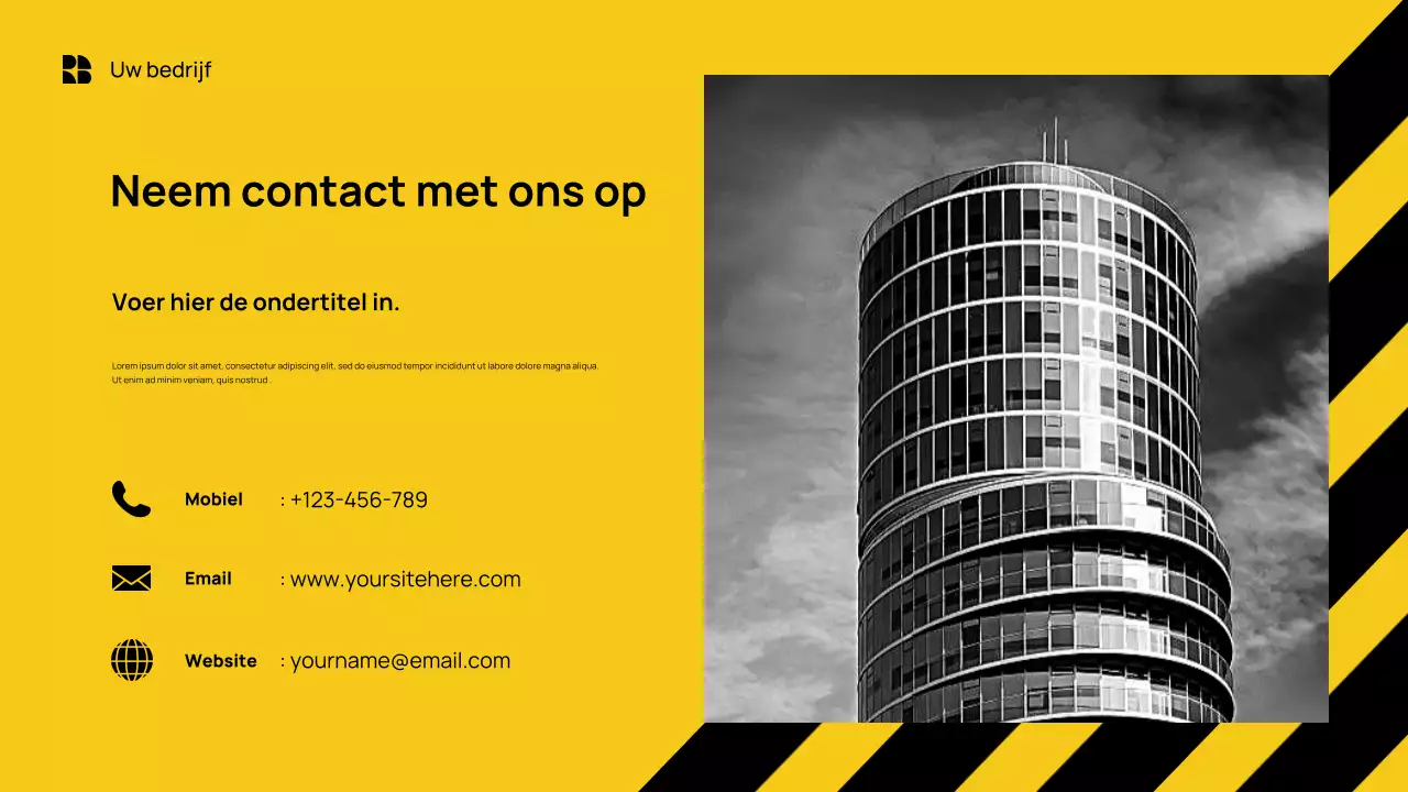 Gele moderne bedrijfspresentatie