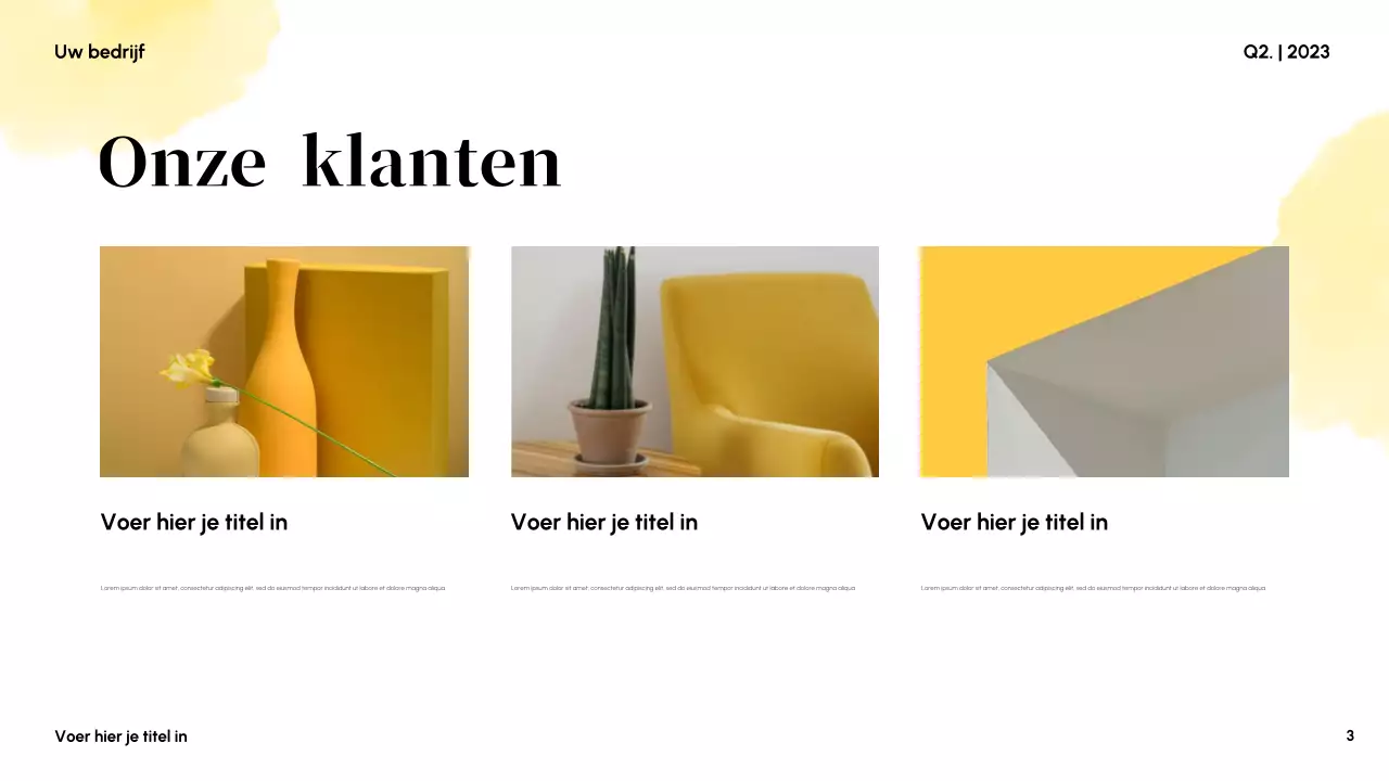 Gele abstracte zakelijke presentatie