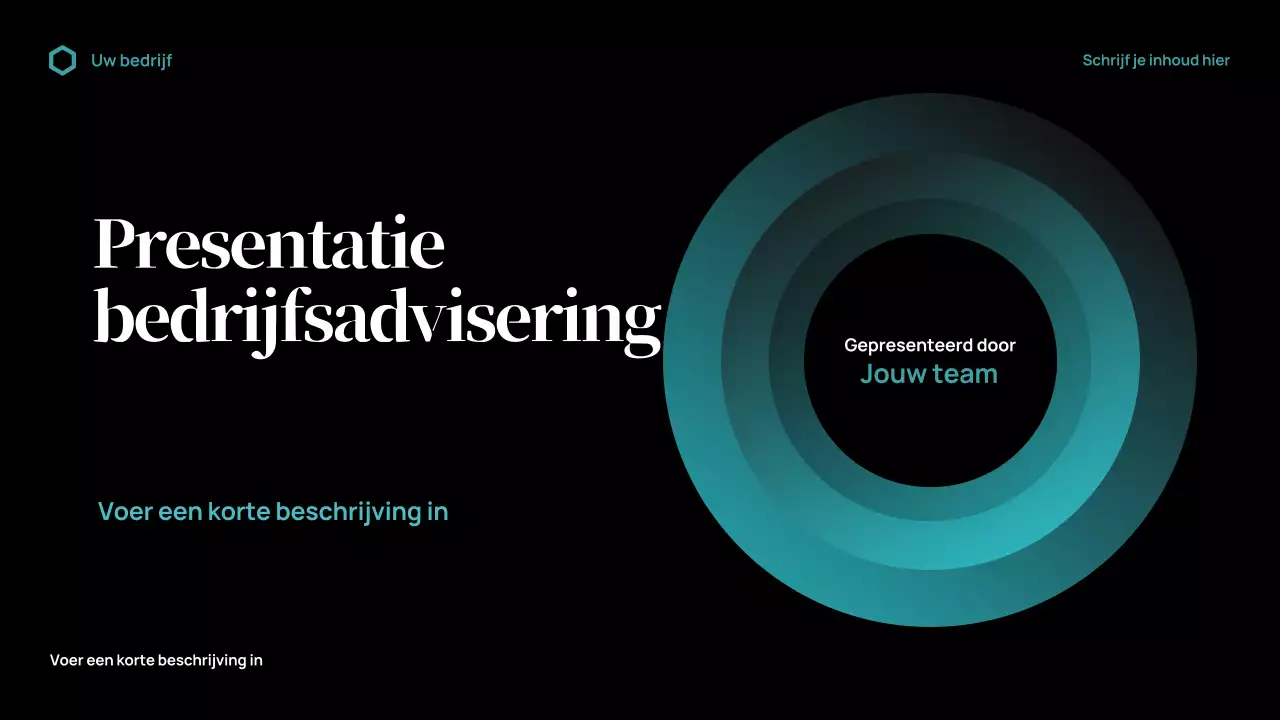 Zwarte moderne bedrijfspresentatie