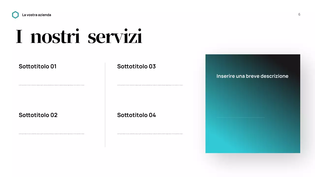 Presentazione aziendale moderna in nero