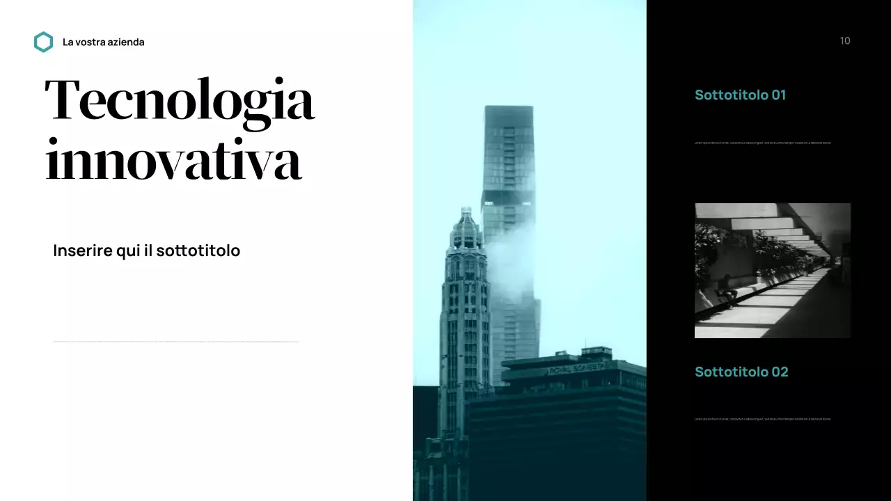 Presentazione aziendale moderna in nero