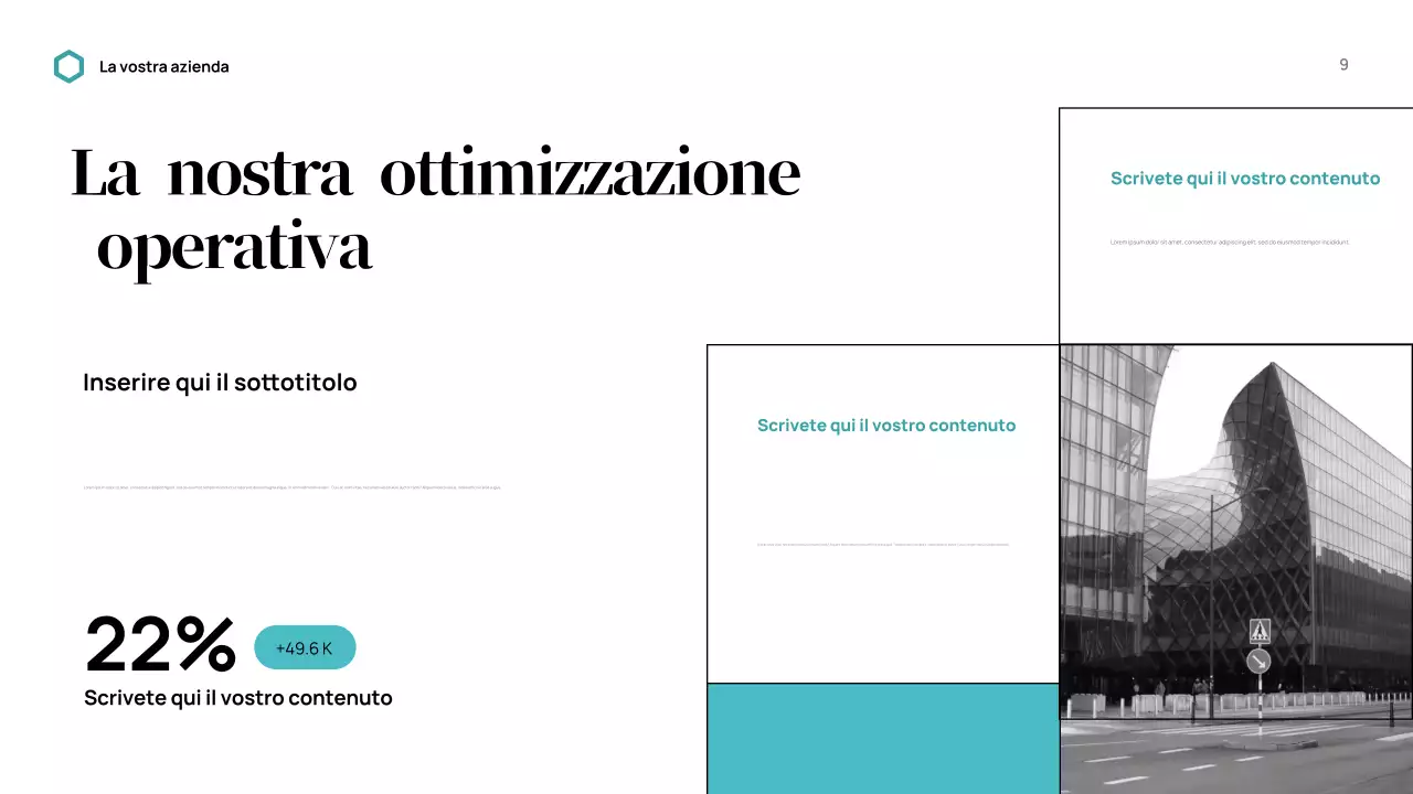 Presentazione aziendale moderna in nero