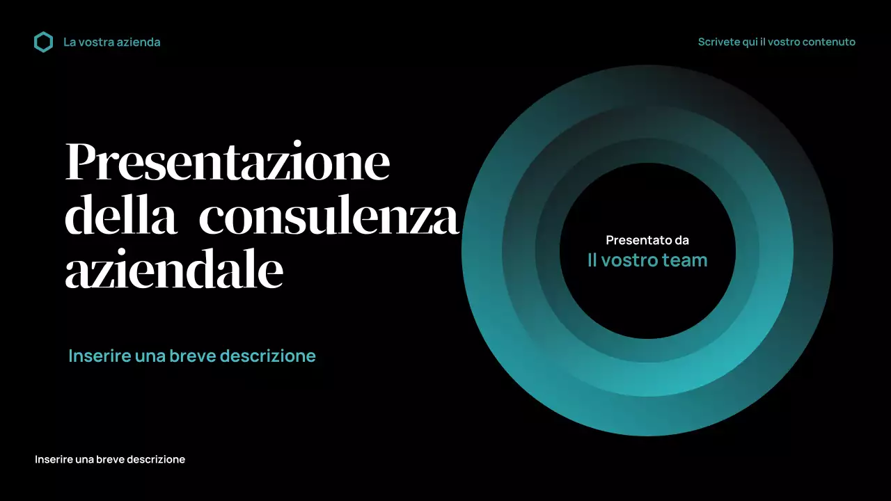 Presentazione aziendale moderna in nero