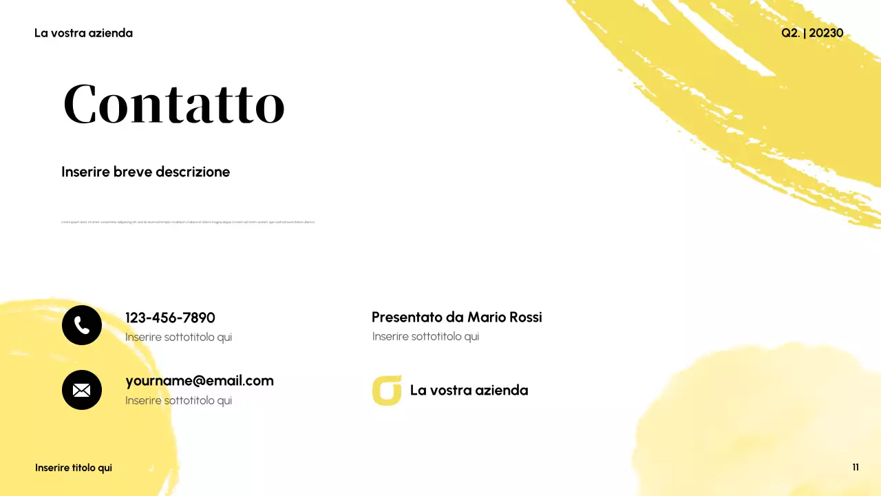 Presentazione aziendale astratta gialla