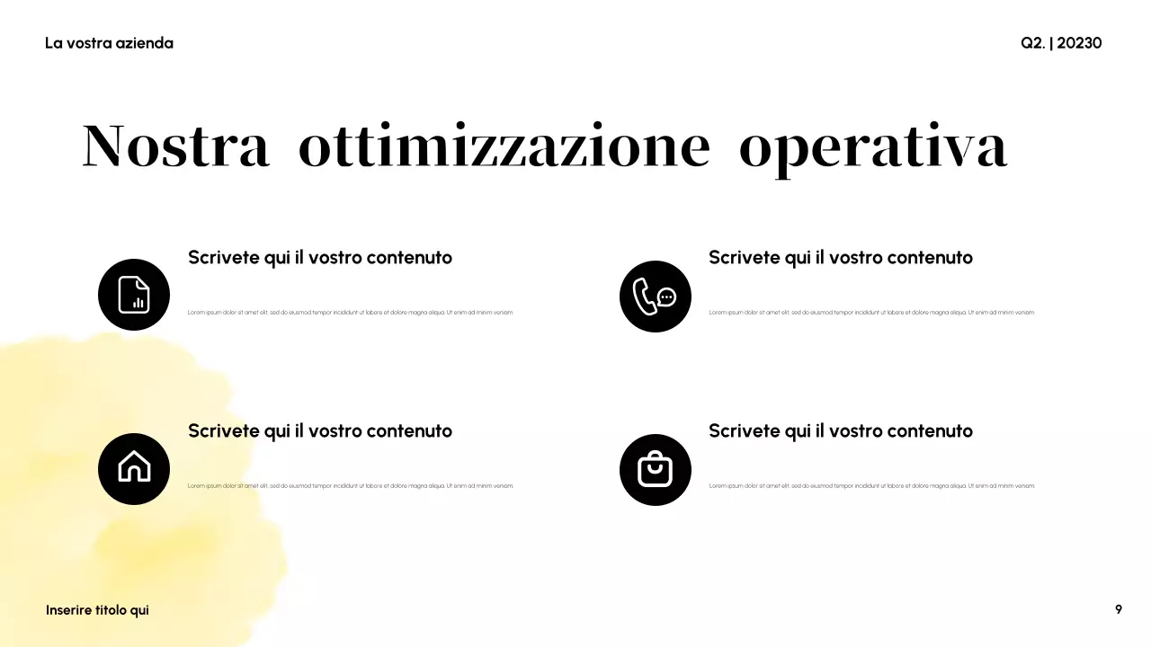 Presentazione aziendale astratta gialla