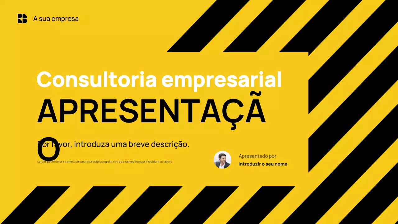 Apresentação empresarial moderna amarela