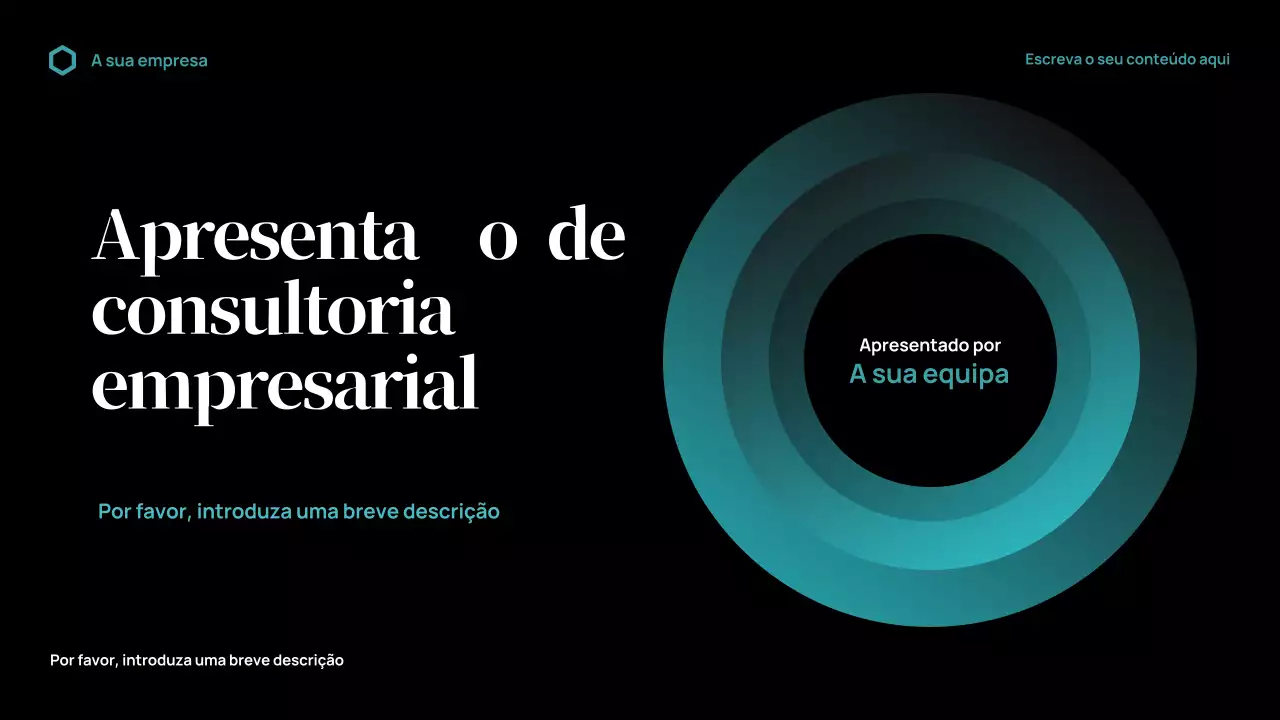 Apresentação de empresa moderna preta