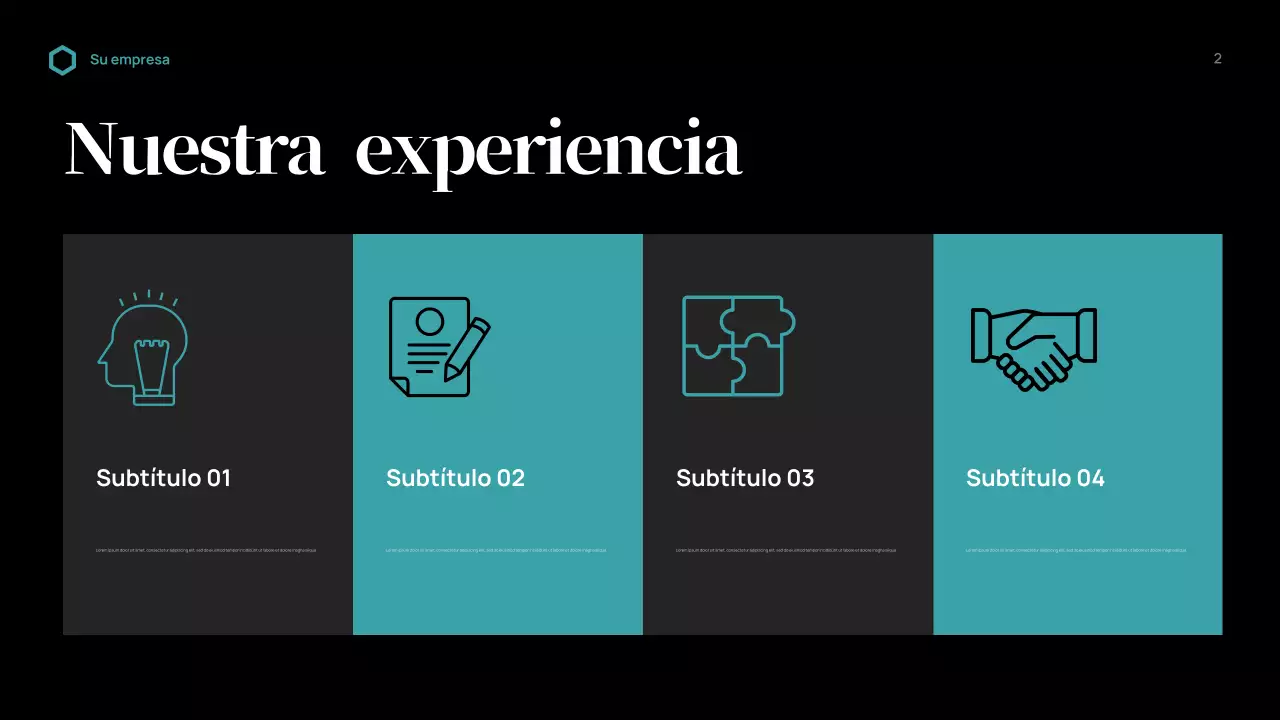 Presentación de negocios moderna en negro