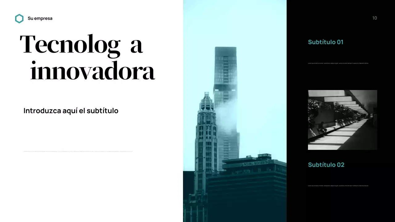 Presentación de negocios moderna en negro