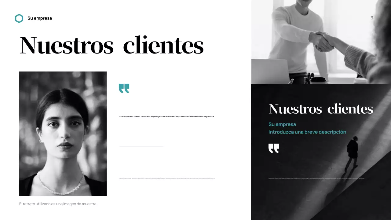 Presentación de negocios moderna en negro