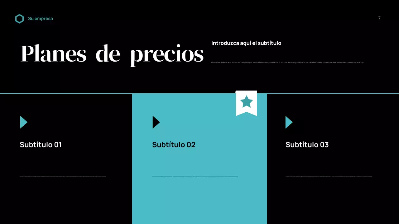 Presentación de negocios moderna en negro