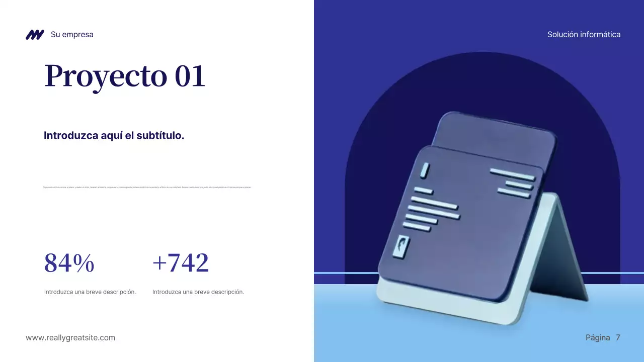 Presentación de la solución informática Blue Modern