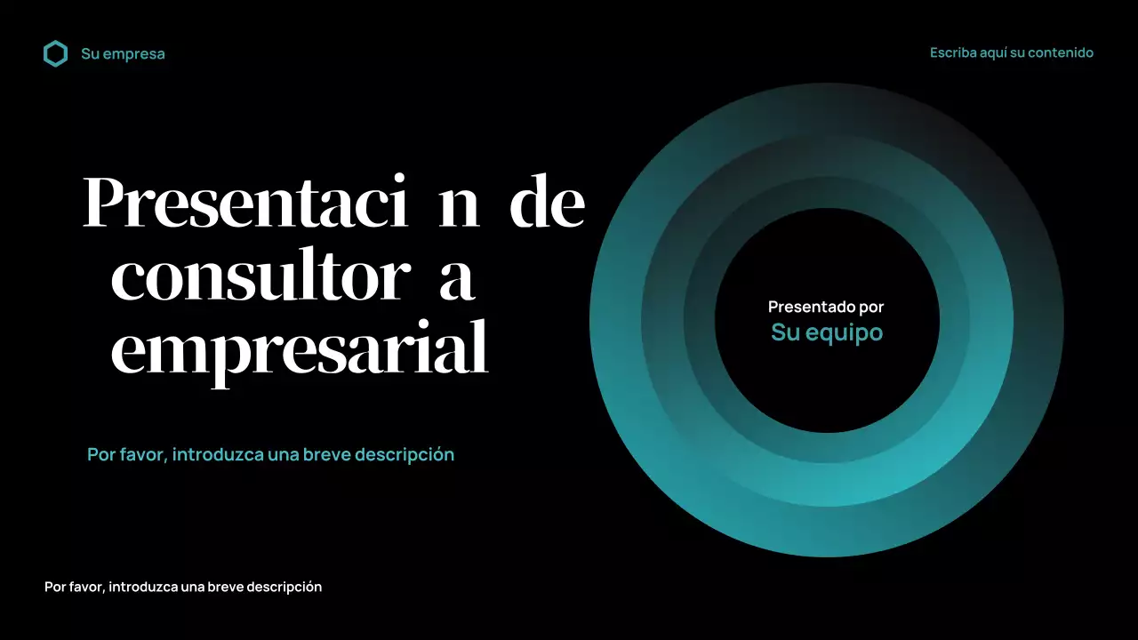 Presentación de negocios moderna en negro