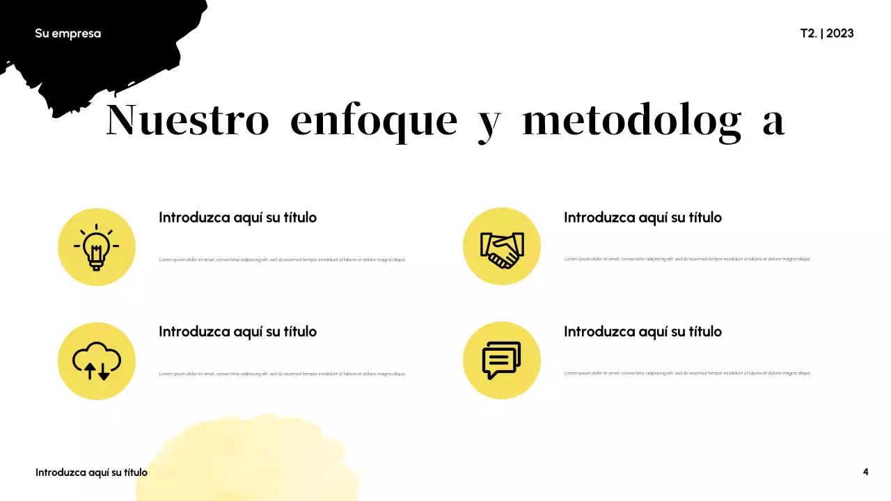 Presentación comercial abstracta en amarillo