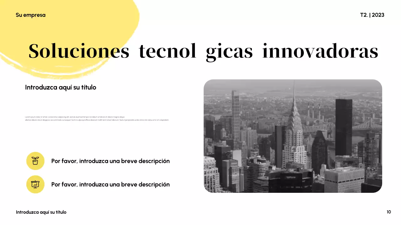 Presentación comercial abstracta en amarillo