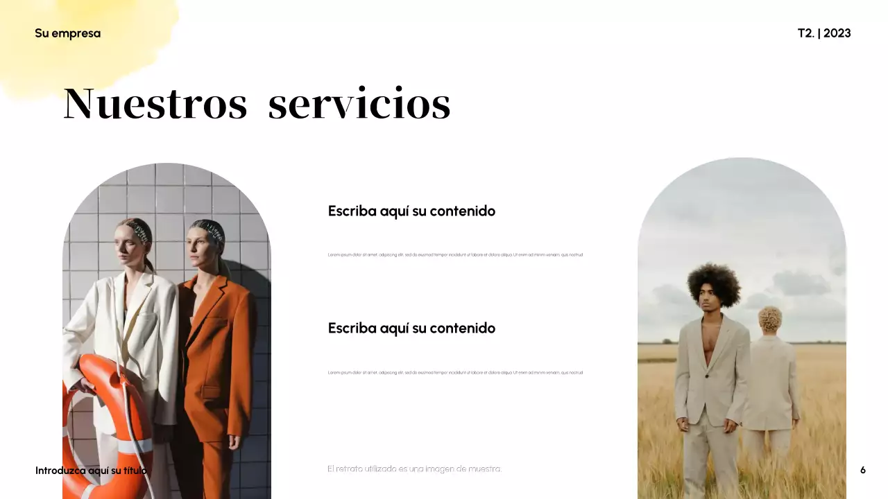 Presentación comercial abstracta en amarillo