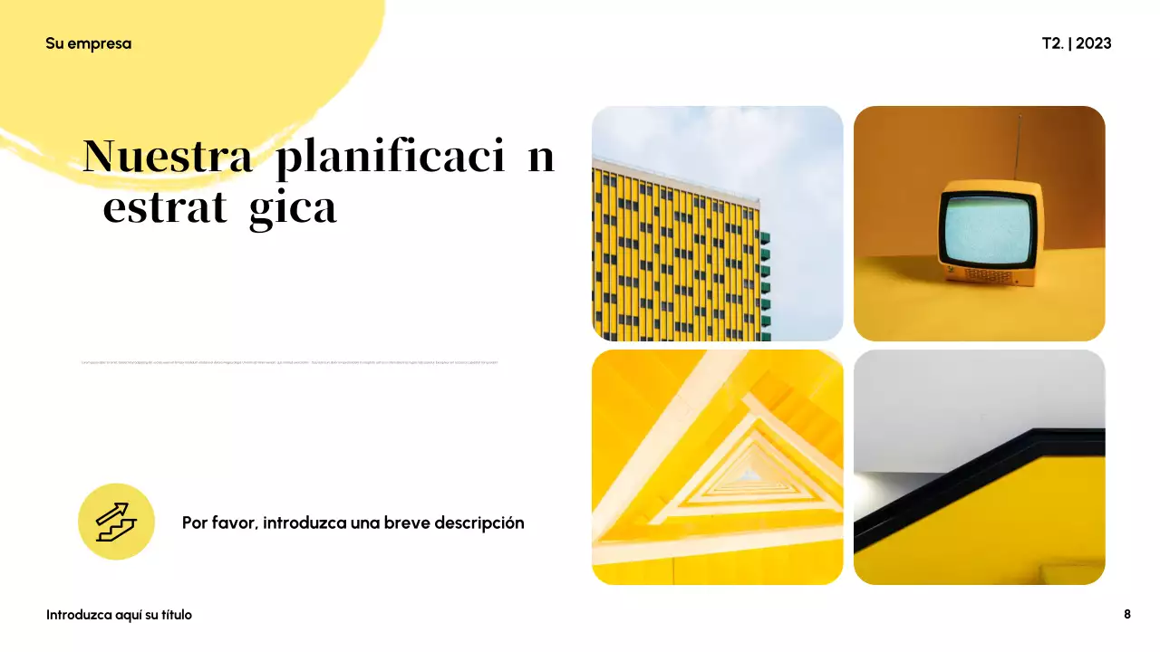 Presentación comercial abstracta en amarillo