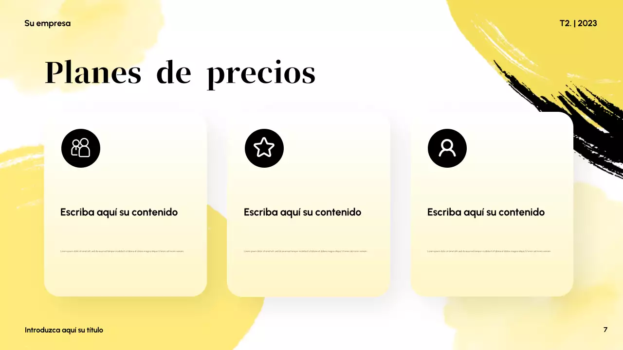 Presentación comercial abstracta en amarillo