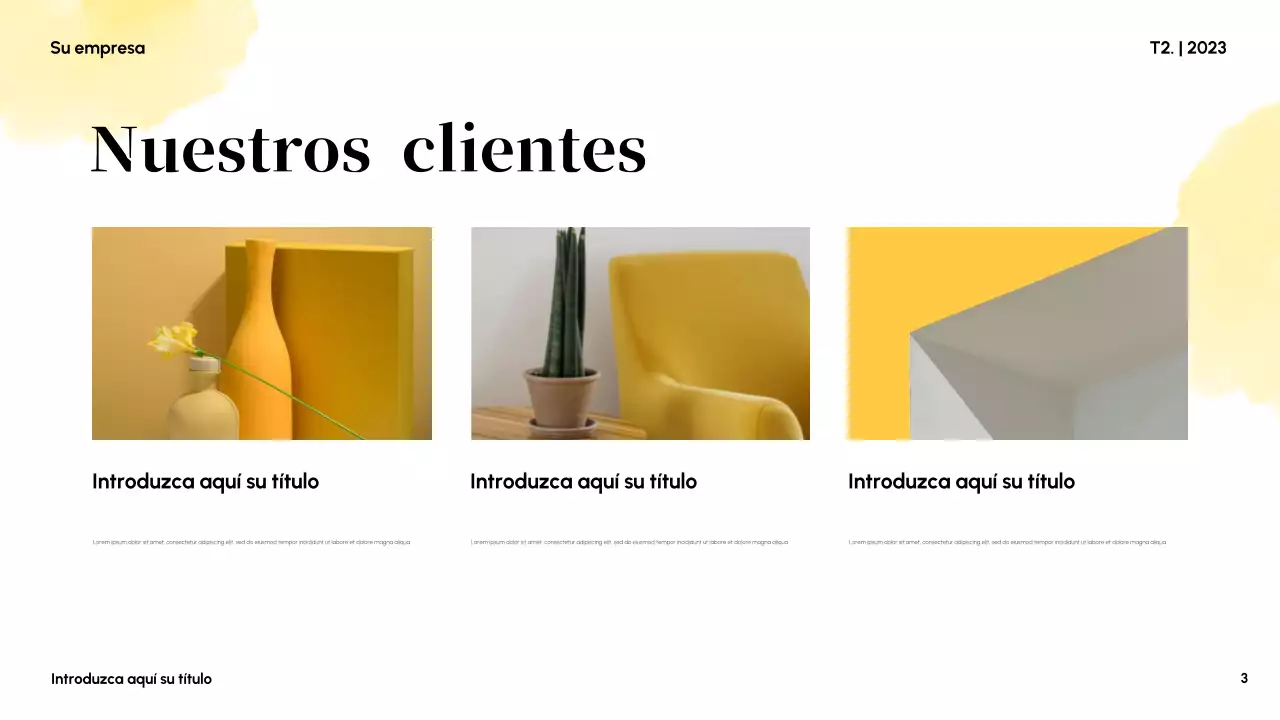 Presentación comercial abstracta en amarillo