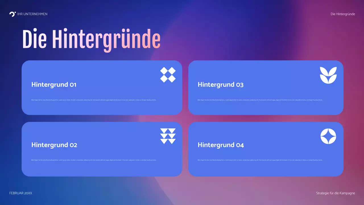 blaue moderne Kampagnenpräsentation
