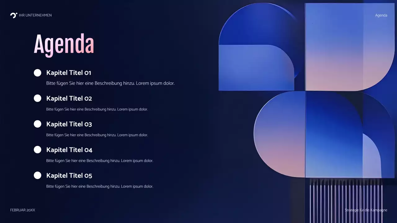 blaue moderne Kampagnenpräsentation