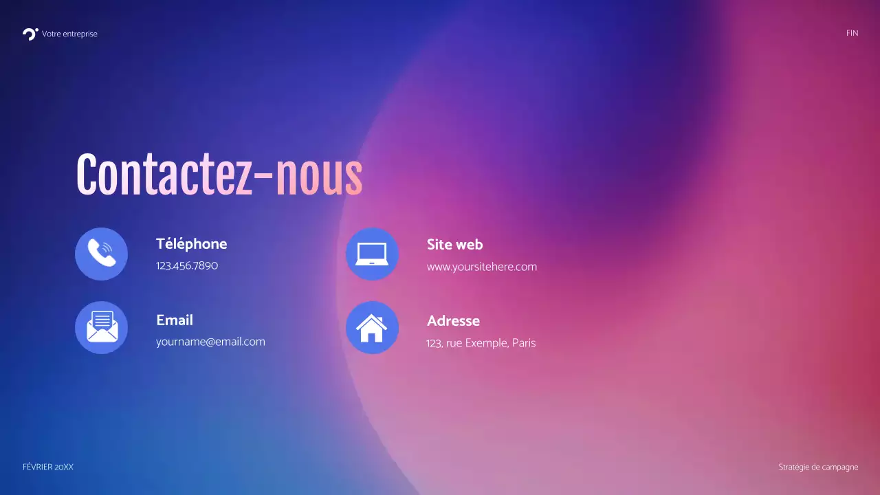 présentation de la campagne moderne bleue