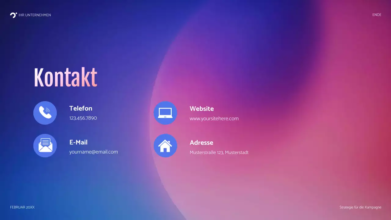 blaue moderne Kampagnenpräsentation