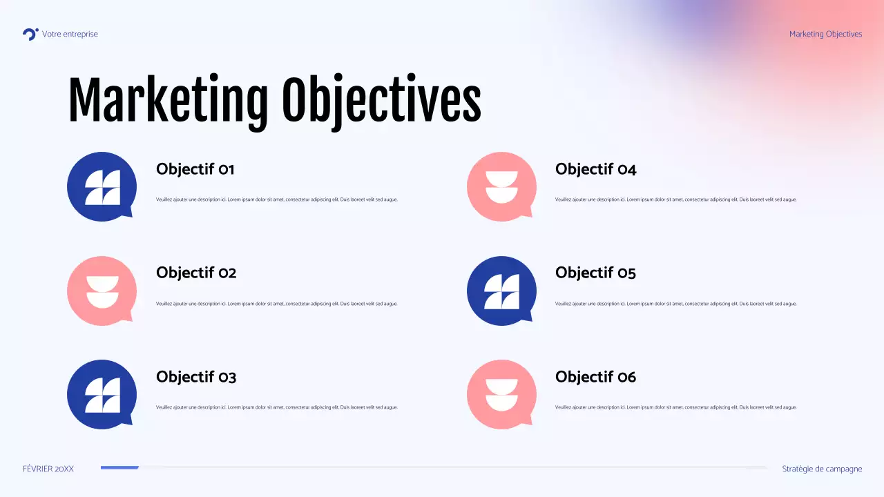 présentation de la campagne moderne bleue