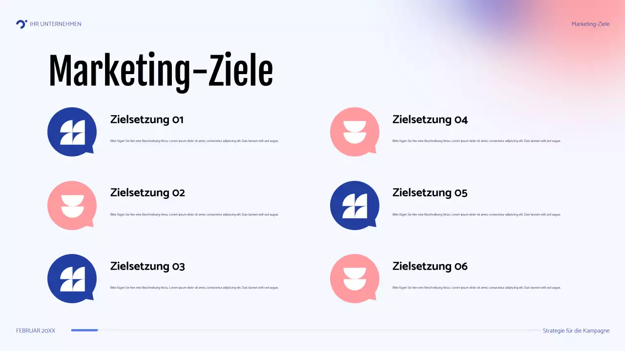 blaue moderne Kampagnenpräsentation