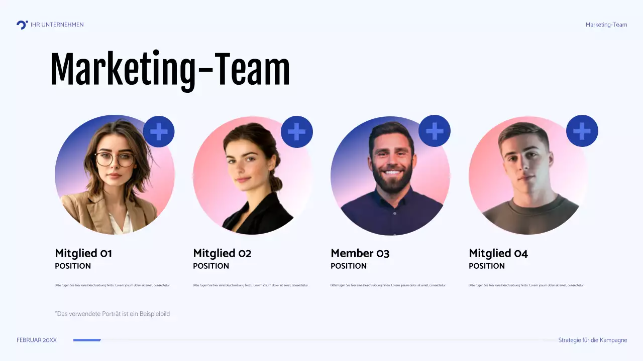 blaue moderne Kampagnenpräsentation