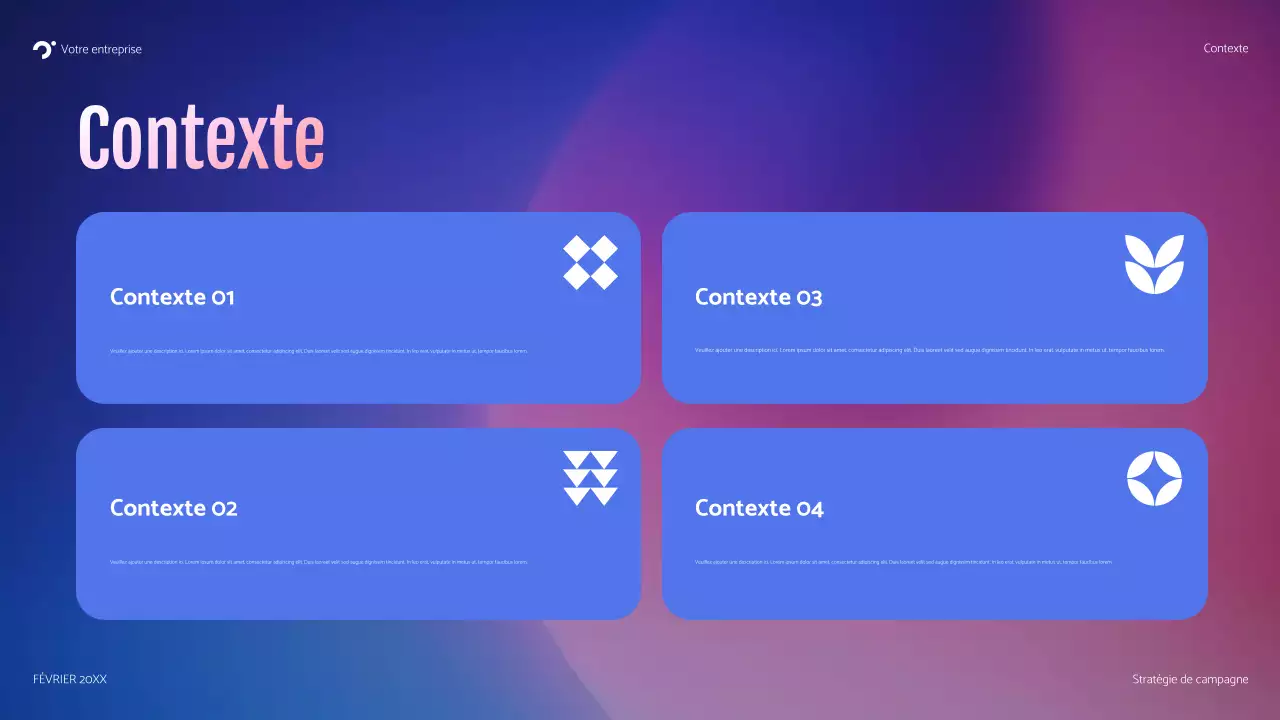 présentation de la campagne moderne bleue