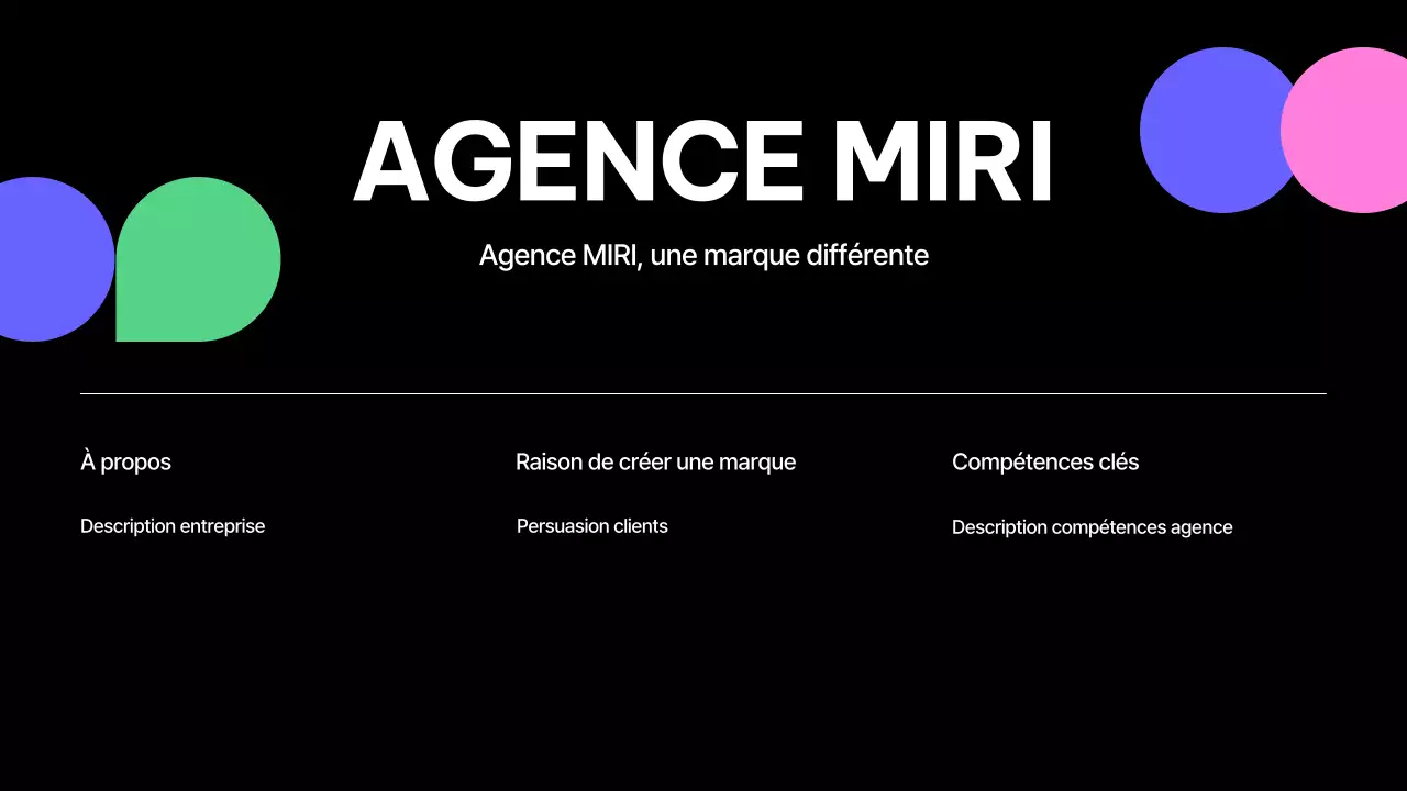 black modern design profil de l'entreprise