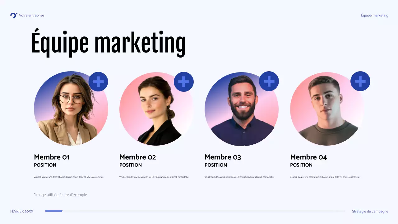 présentation de la campagne moderne bleue