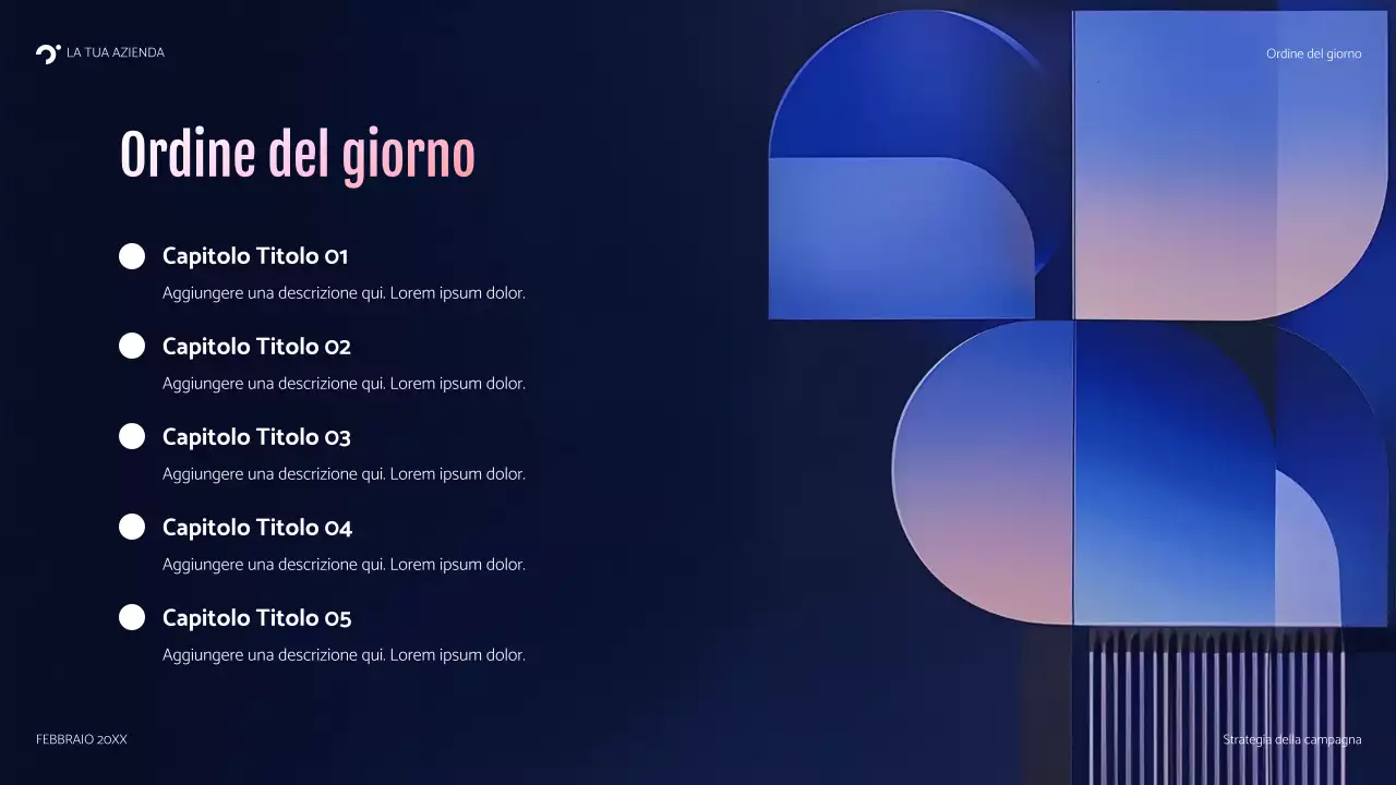 presentazione della campagna blu moderna