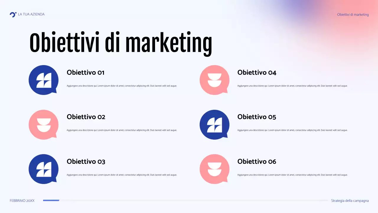 presentazione della campagna blu moderna