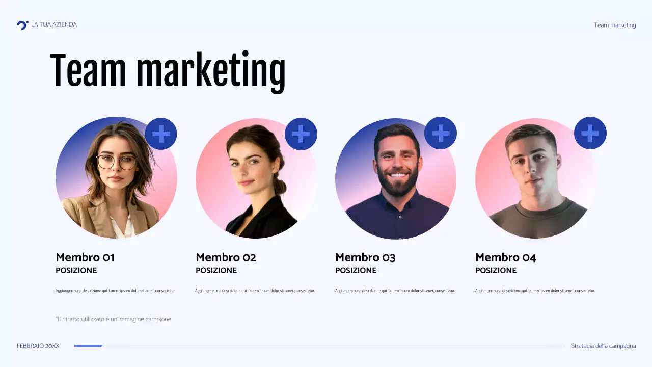 presentazione della campagna blu moderna