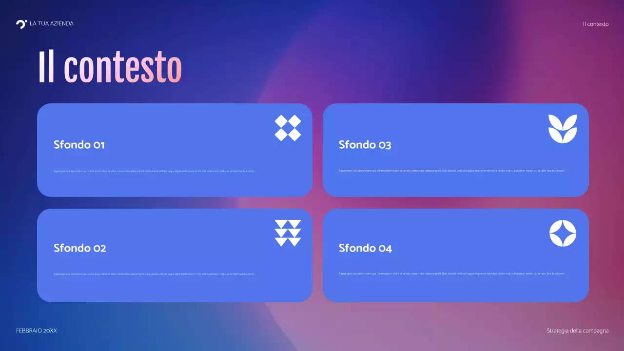 presentazione della campagna blu moderna