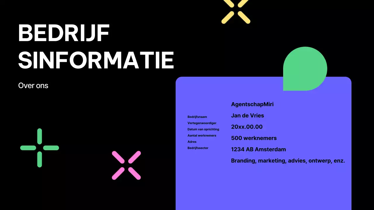 black modern design bedrijfsprofiel