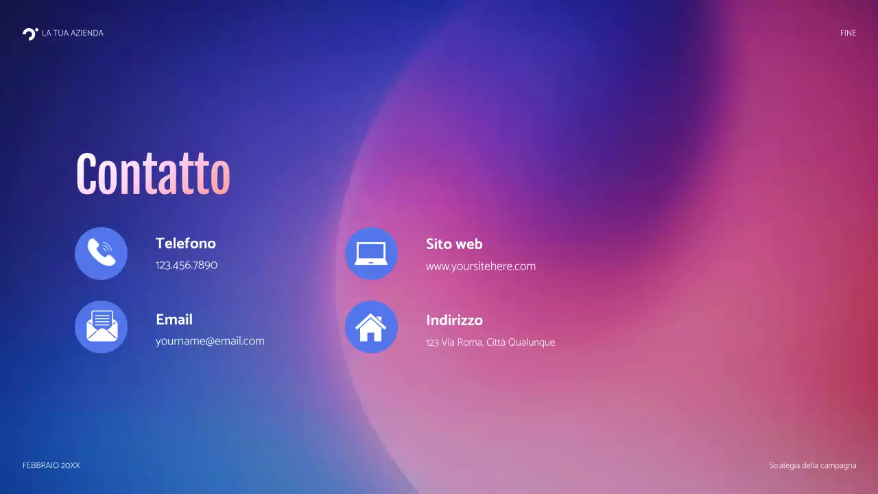 presentazione della campagna blu moderna