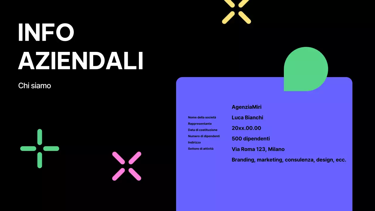 profilo aziendale black modern design