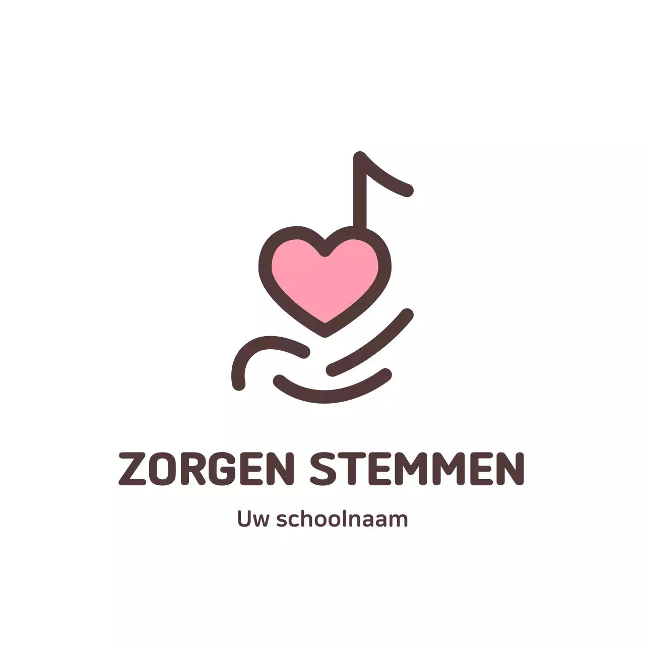roze minimale school thema muziek logo