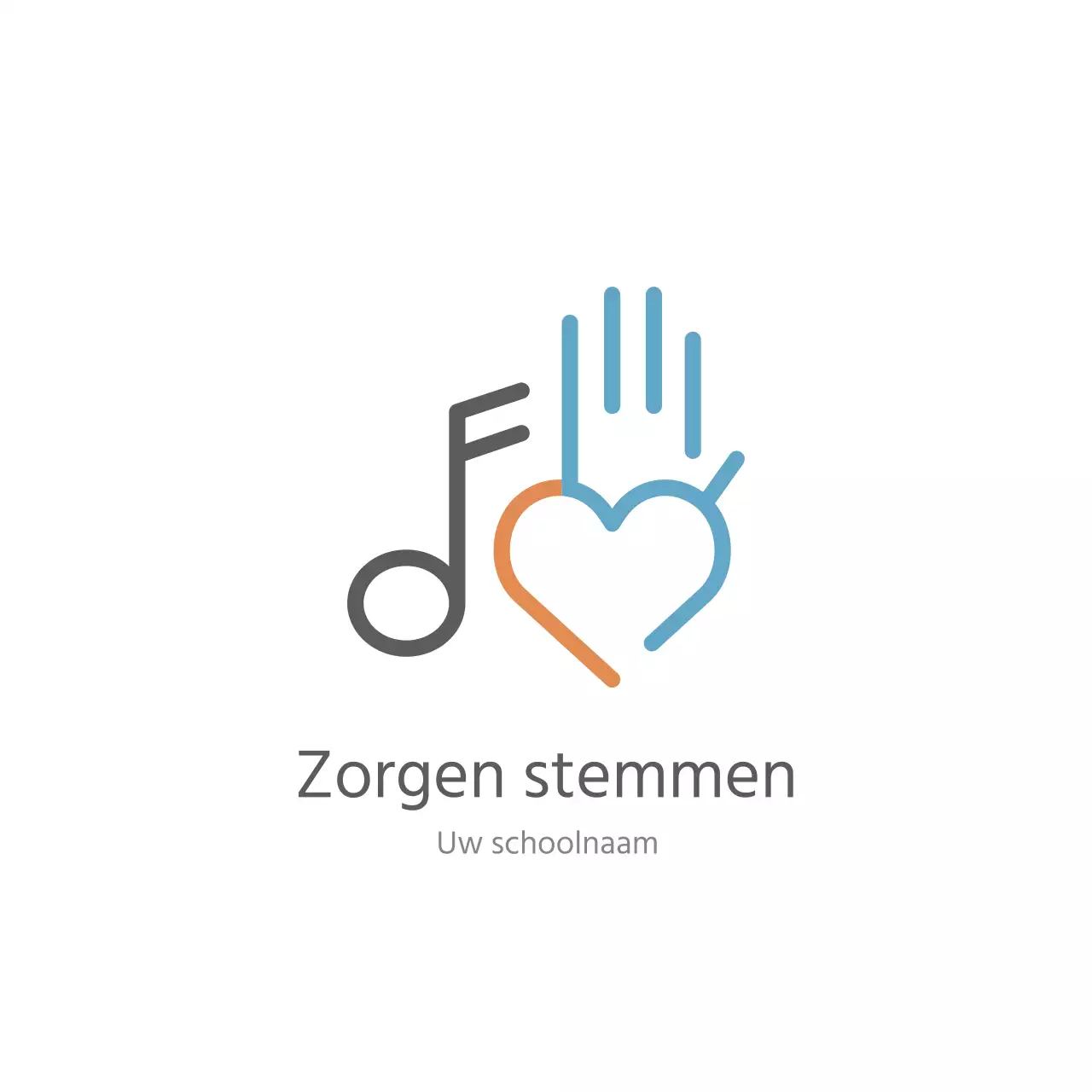 grijs minimaal schoolthema muzieklogo