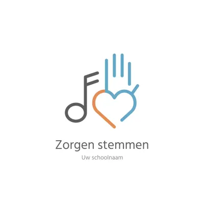grijs minimaal schoolthema muzieklogo