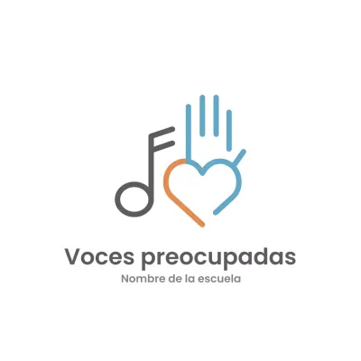 Logotipo de música con tema escolar minimalista gris