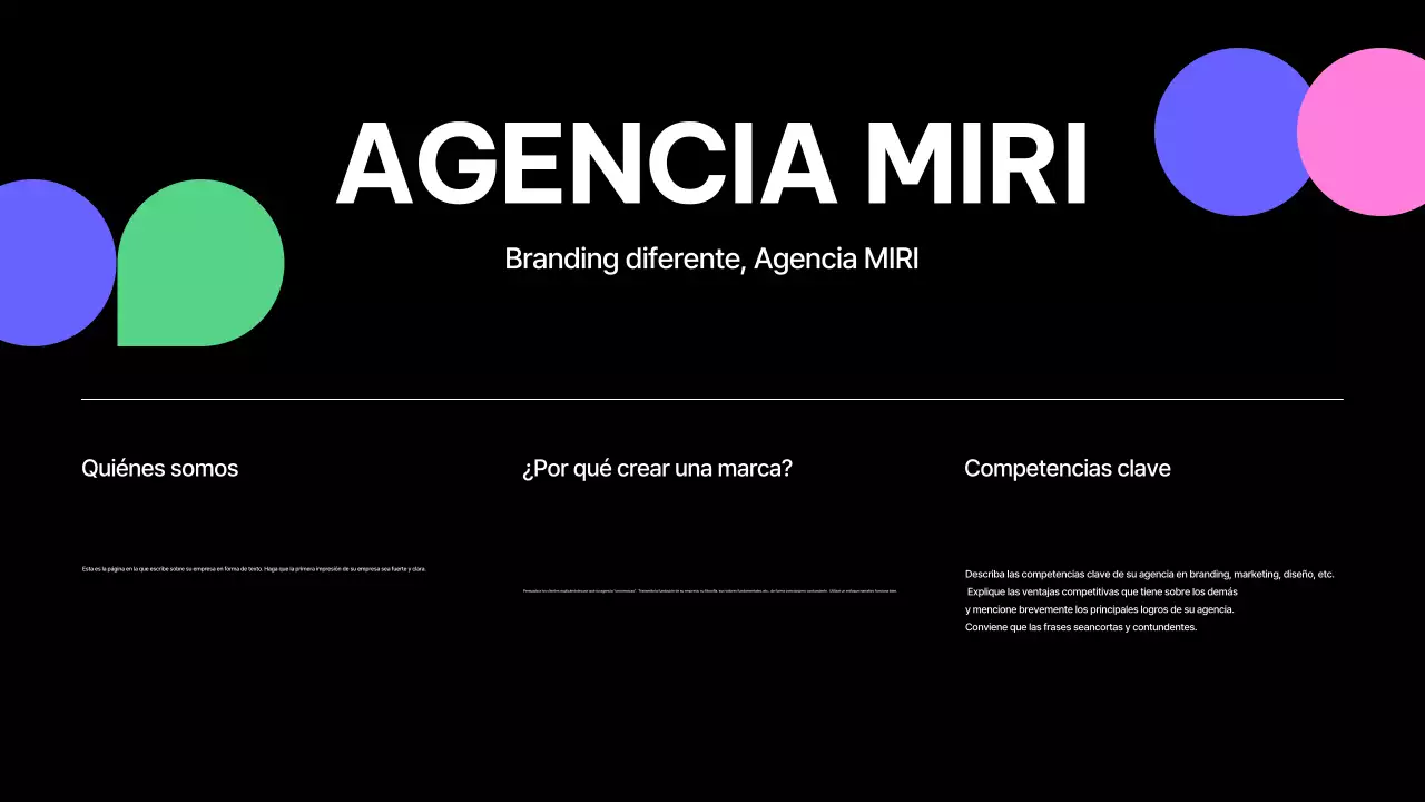 perfil de la empresa black modern design