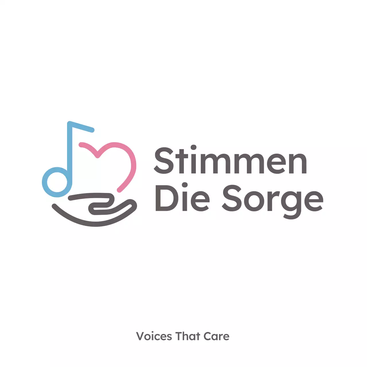 blau-rosa minimalistisches Musiklogo mit Schulthema