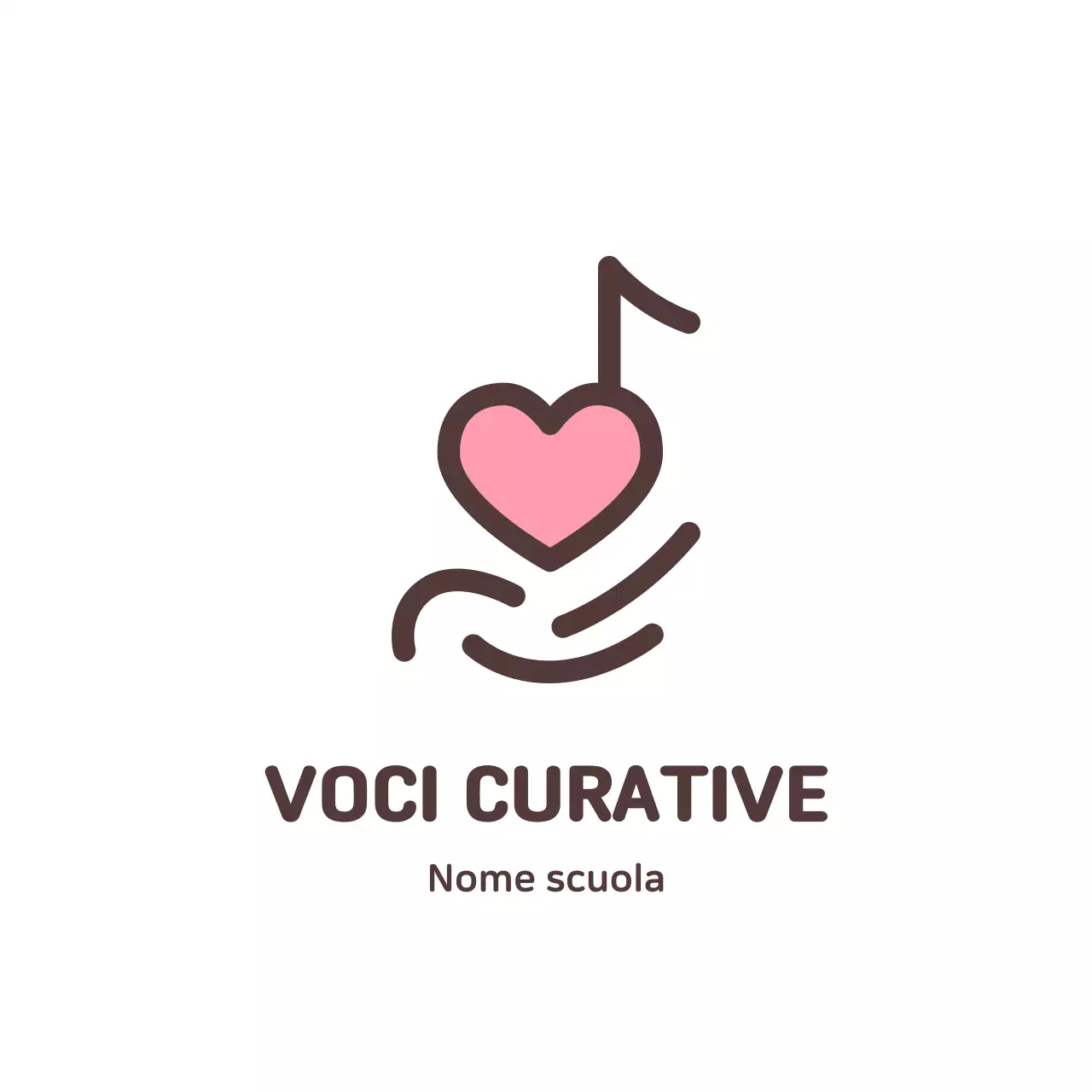 logo musicale tema scuola rosa minimale