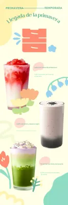 Menú de bebidas para bebés ecológicas