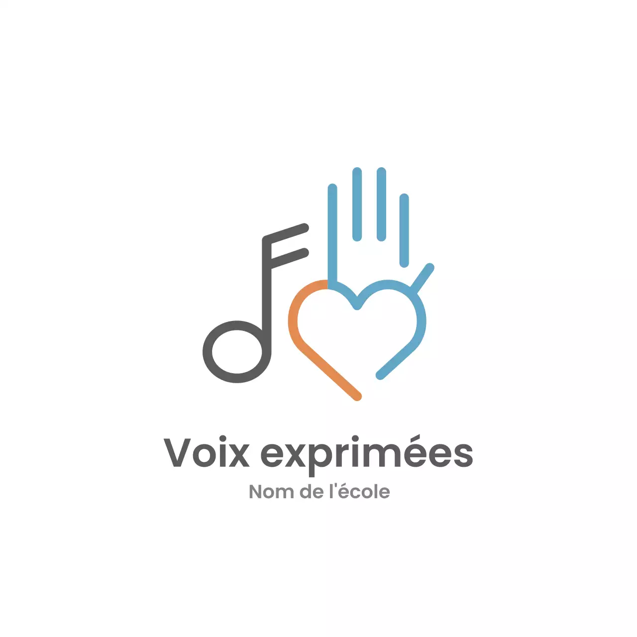 logo musical à thème scolaire minimaliste gris