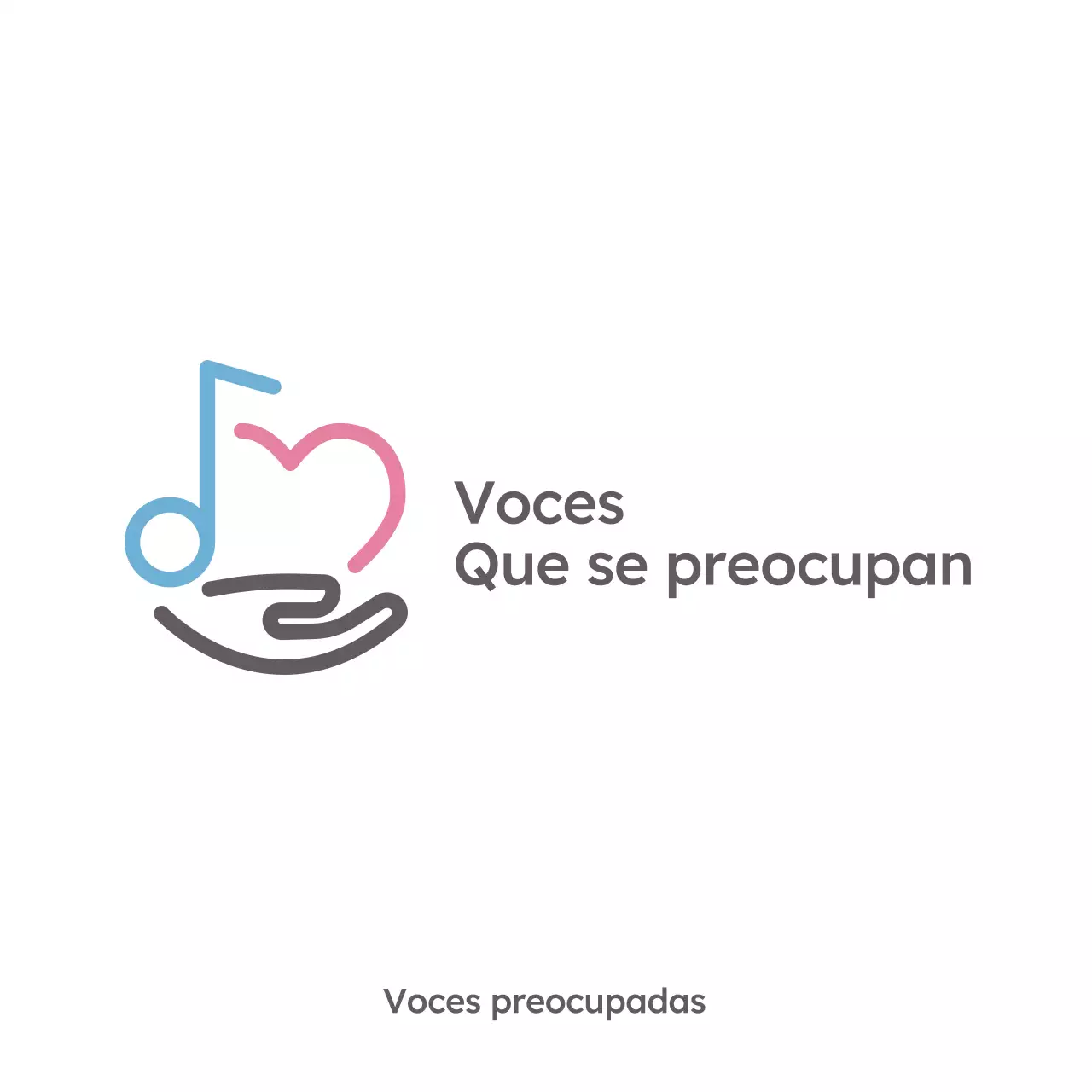 Logotipo de música con tema escolar minimalista en color azul y rosa